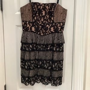 BCBG black & tan mini dress, size 8